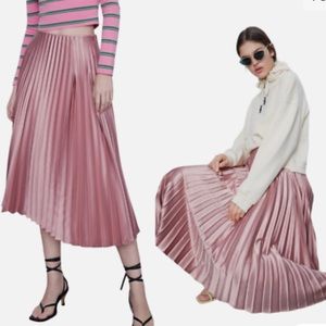 Zara metallic pink pleated